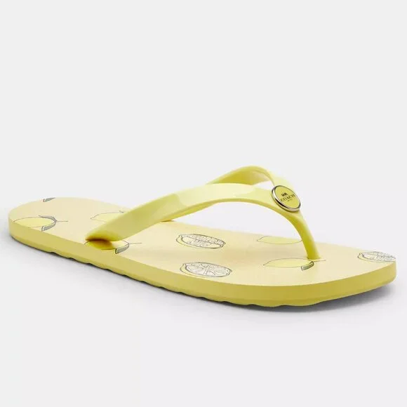 🍋Coach Zayn Flip Flop With Fruit Print - Picture 2 of 9